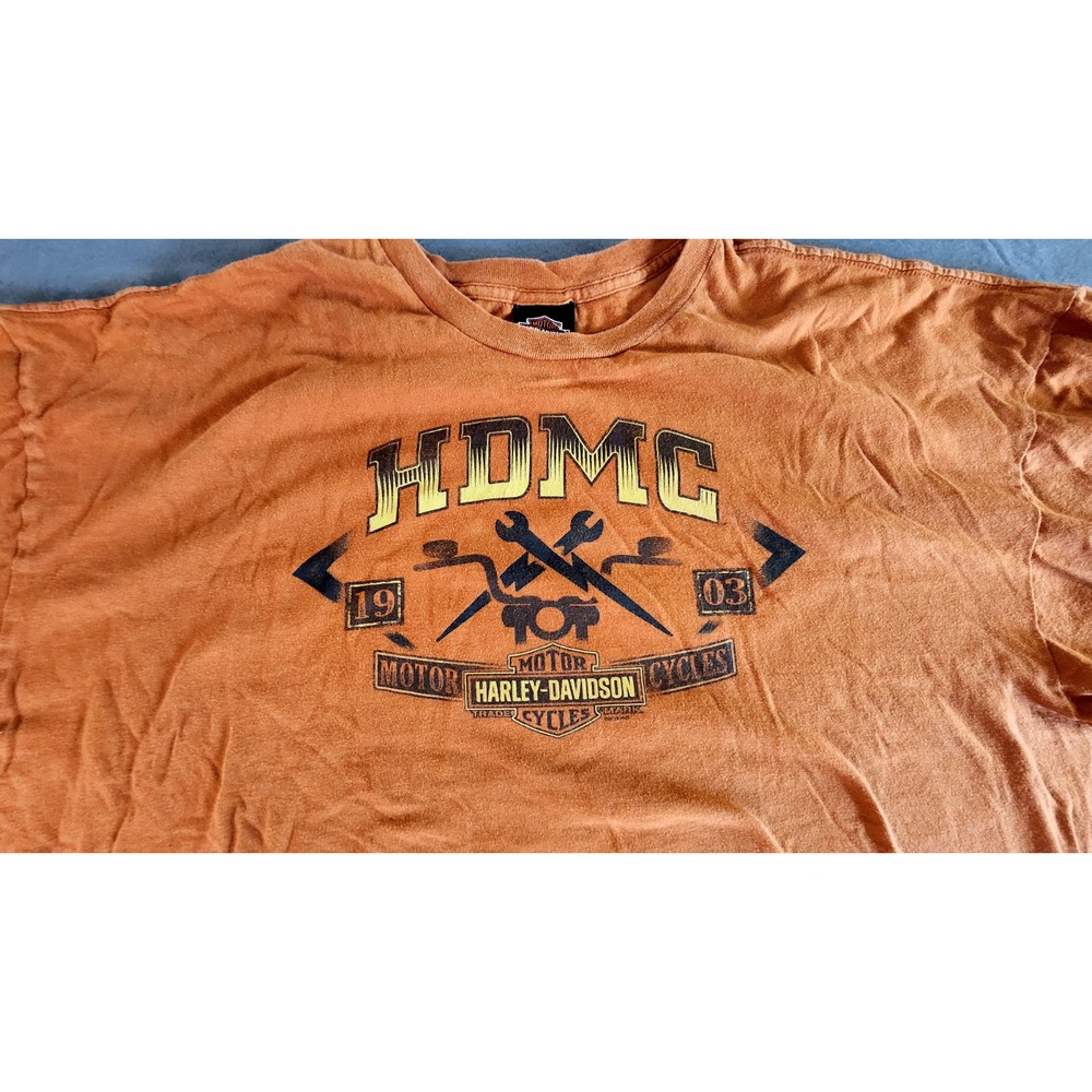 Harley Davidson HDMC port richey, fl orange mens sz 3XL shirt biker double-sided - Picture 3 of 5